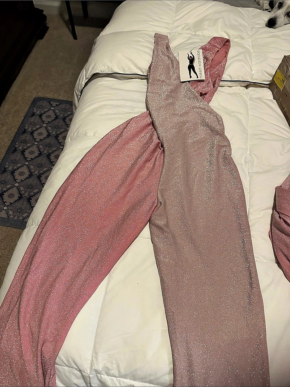 Naked wardrobe Pink Glitter pantsuit